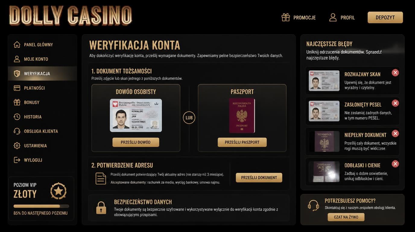 Dokumenty w procesie weryfikacji konta: dowód, adres, błędy skanów